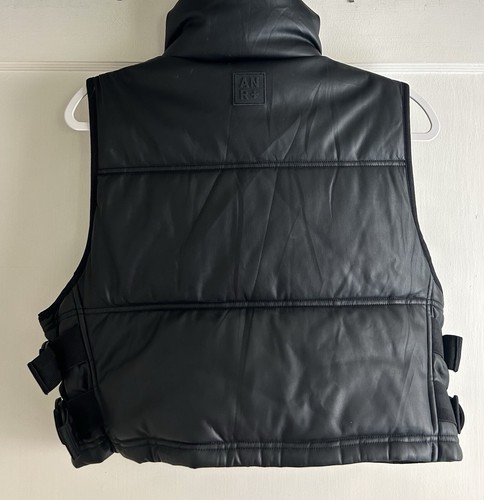 $360 Alp N Rock ANR+ La Vitesse Black Faux Leather Cropped Vest Size M - Picture 8 of 8
