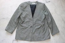 Vtg Alfred Dunner Plaid Gray Womens Blazer Made in USA Sz 12