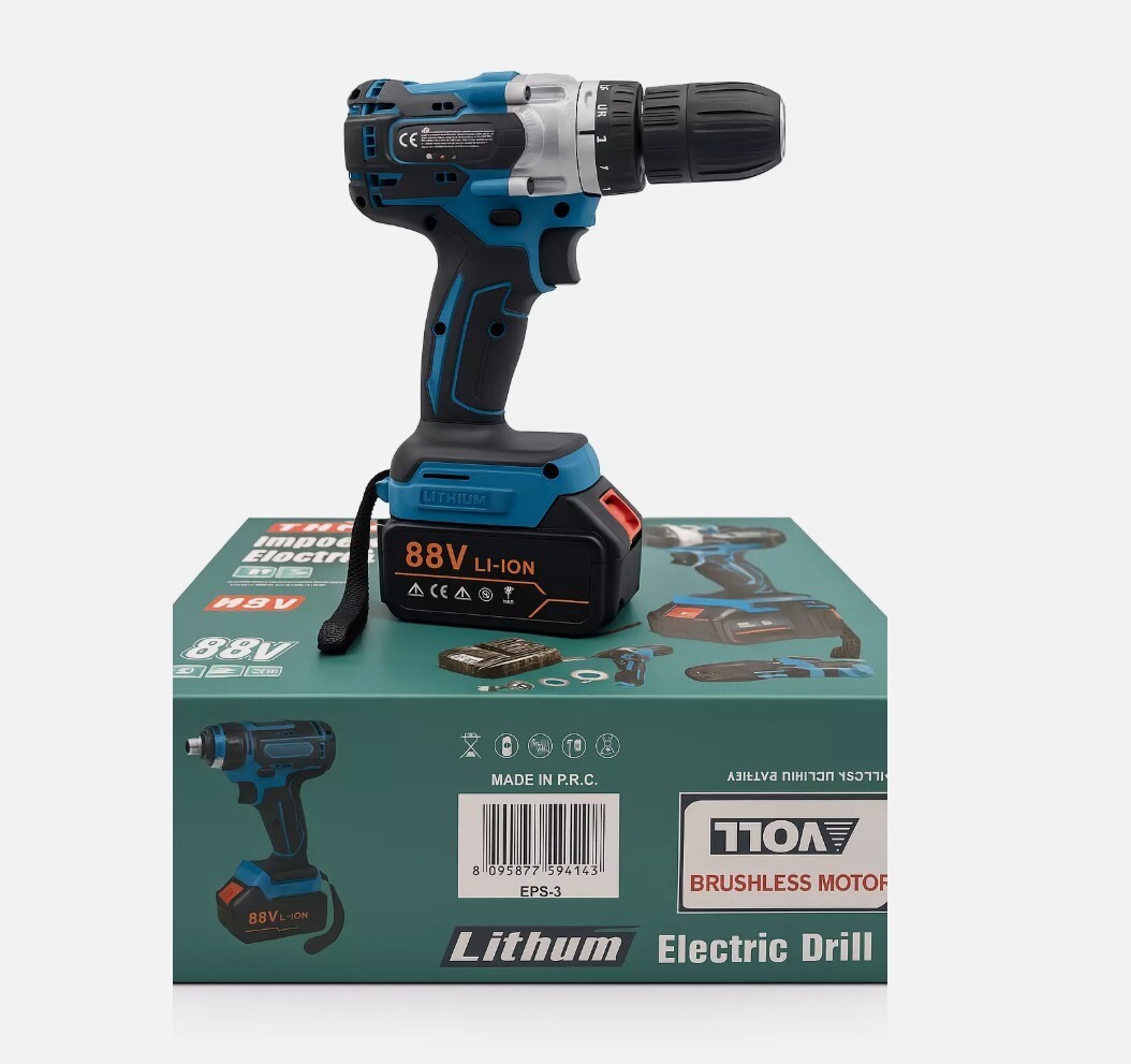Trapano a Percussione e Avvitatore 88V con Doppia Batteria foto 3