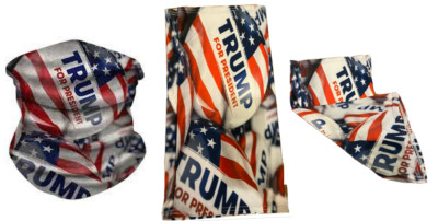 TRUMP for PRESIDENT Super Stretchy Half Face Mask Gaiter Buff Trump 2024