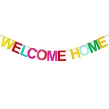 Welcome Home Glitter Banner Hanging Decoration Welcome Sign Home Decor