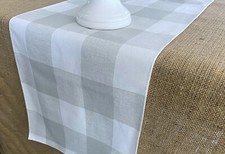 Gray Buffalo Check Plaid Table Runner Rustic Farmhouse Country Home Decor Linens