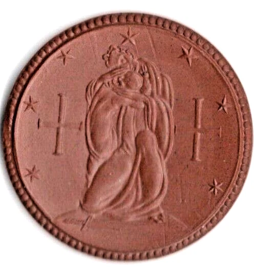 10 马克 1921 年 Notgeld 柏林德国 Meissen 瓷币 UNC Scheuch #357a — 第 3/4 张图片