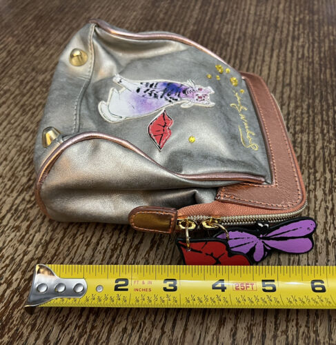 Andy Warhol Clutch Handtasche Handtasche Charms Spiegel Katze Schuh Lippen Libelle Reißverschluss - Bild 14 von 15