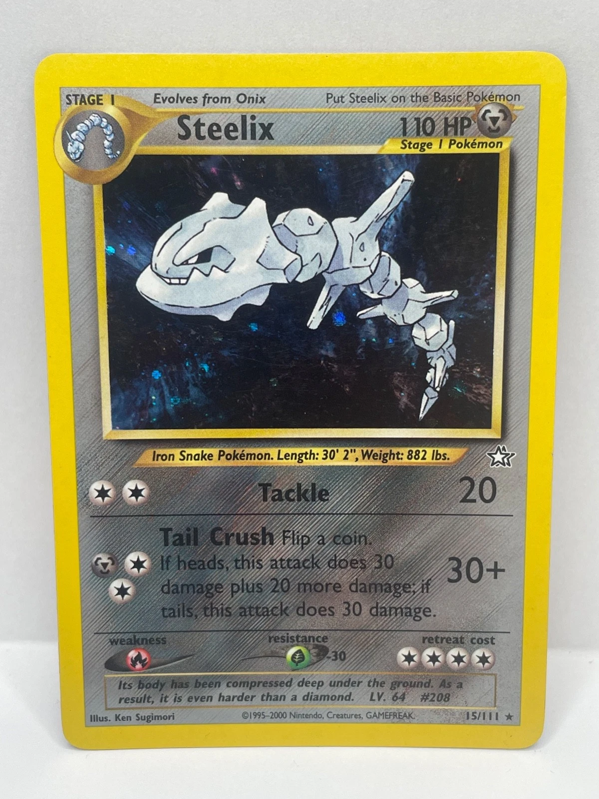 Pokemon TCG Neo Genesis Steelix Holo Rare 15/111 Lightly Played