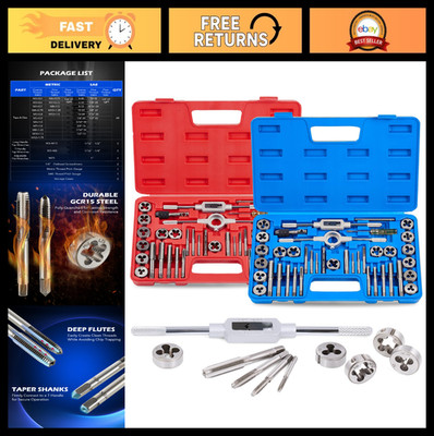 80pc Tap and Die Set - SAE & Metric Threading Tools for Internal & External Use