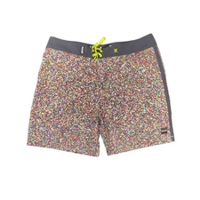 Hurley Board Shorts Mens 38 Black Multicolor Pixel Swim Trunks Surf Beach