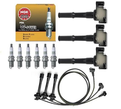Ignition Coil Pack & NGK G-Power Platinum Spark Plug + Wireset Replacement Fo...