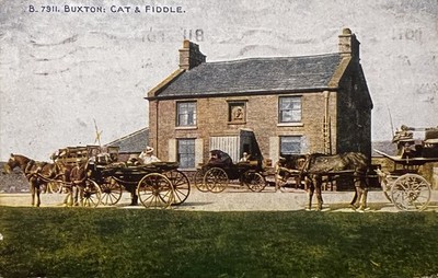 1920 Buxton Die Katze & Geige Wildschweinclough SK11 0AR Derbyshire antike Postkarte
