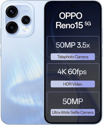 Oppo Reno15 5G (Blue, 8GB RAM 256GB Storage) 7 Gen 4 Processor Global Version