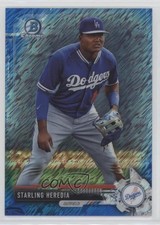 2017 Bowman Chrome Prospects Blue Shimmer Refractor 16/150 Starling Heredia 0i7q