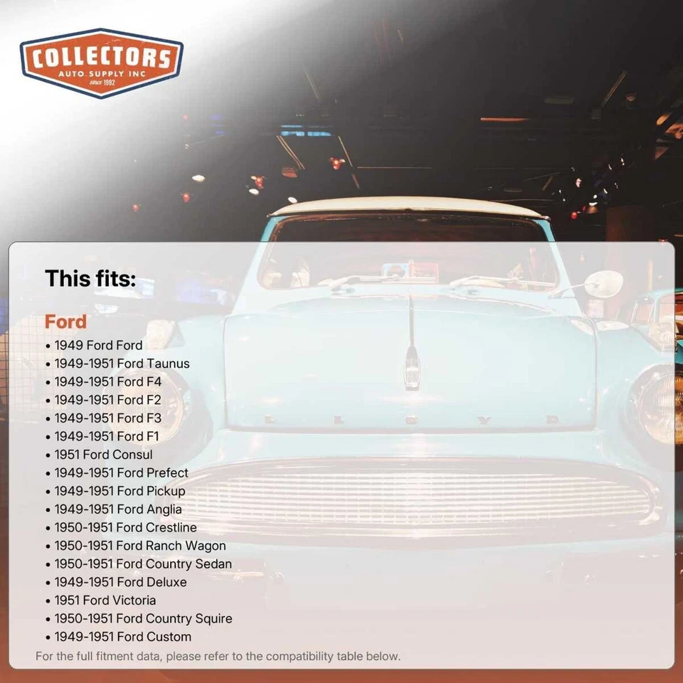 Cubierta de alfombrilla de maletero para Ford 1949-1951 ultra alta definición goma lisa Foto 2 de 4