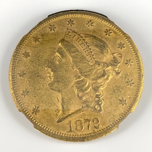 1872 S $20 Liberty Gold Double Eagle NGC AU-58, Tough Early Semi-Key Date AU 58