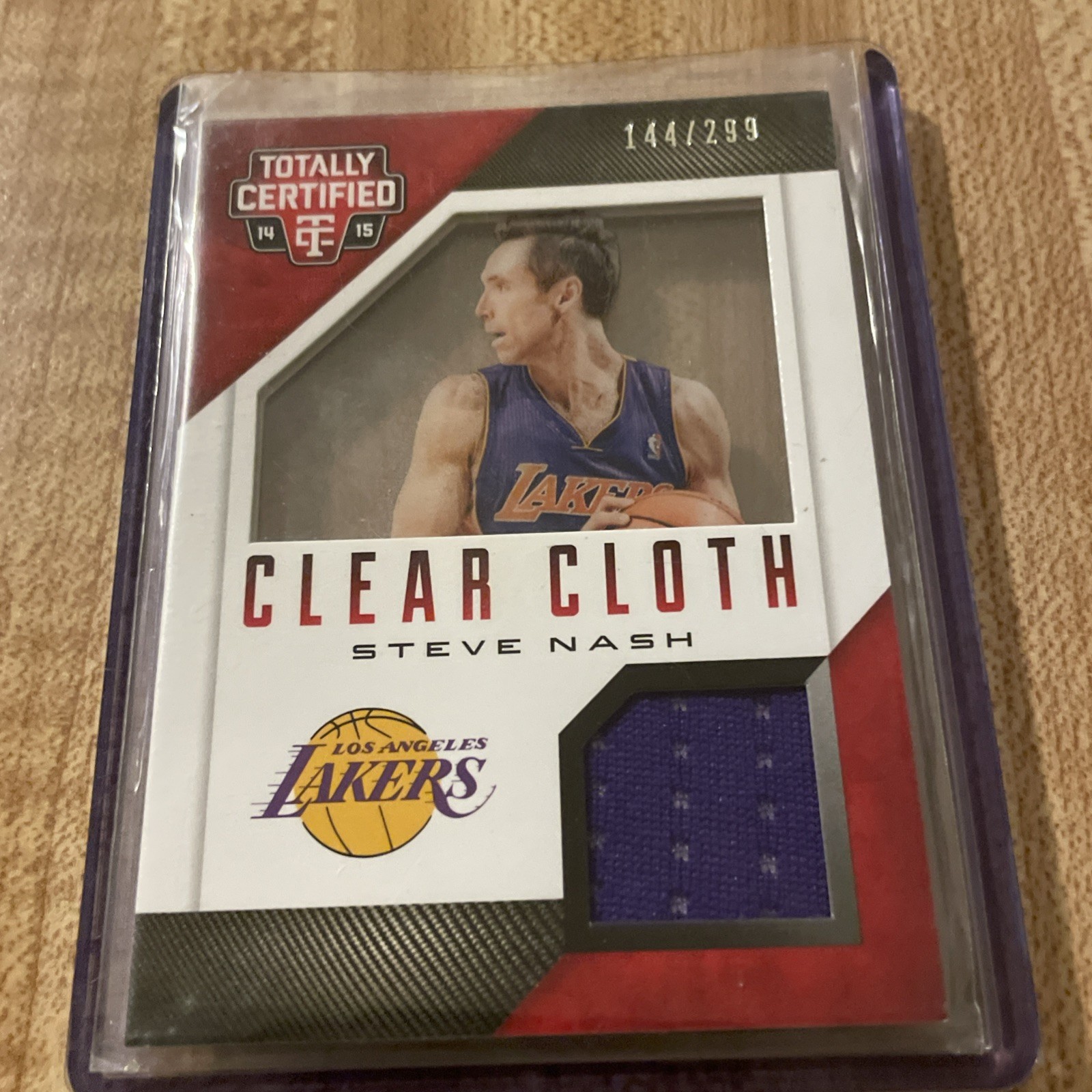 Steve Nash Game Used Jersey Card /299 Lakers Suns Clear Cloth view 2