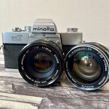 MINOLTA SRT SUPER SLR 35mm Film Camera w/ MC ROKKOR-PF 50mm F1.7 28mm F3.5 Lens