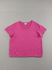 Jessica London Women Sweater Top 18/20 Pink Crew Neck Short Sleeve Outdoor Tee