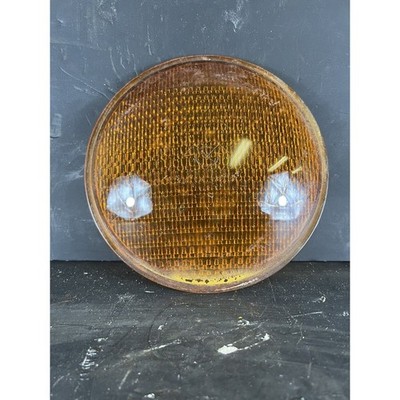 Vintage Eagle 8  Kopp Glass Traffic Light Signal Yellow Yield Lens Cover NO. 88