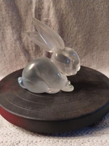 Vintage Art Glass Crystal Bunny Rabbit Figurine Paperweight  Murano- Perfect