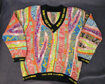 VTG COOGI 3D Womens Med Colorful Sweater Pullover Australia Retro Hip Hop 