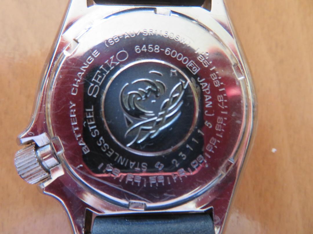 Seiko 6458-6000 Analog Quartz Men Diver Watch Luminous Light