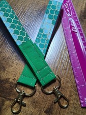 Keychain/fob Wristlet Mermaid Set Of 2 Goldtone Clasp Gold Thread Handmade New