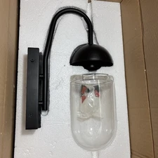 Elegant Lighting LD6168BK Kace Single Light 14" Tall Wall Sconce Clear Glass BLK