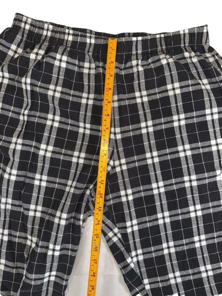 Pantalones de pijama BoxerCraft para mujer XL blanco y negro a cuadros cintura elástica larga Foto 3 de 4