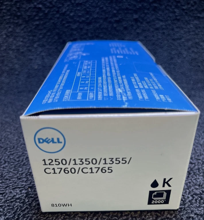 Cartucho de tóner genuino Dell 810WH negro alto rendimiento 1250 1350 1355 C1760 C1765 Foto 2 de 4