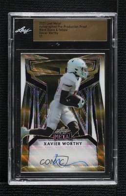 2023 Leaf Metal Pre-Production Proof 1/1 Xavier Worthy #BA-XW1 Auto 1cc7