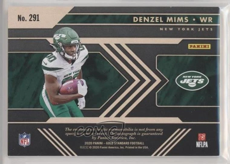 2020 Panini Gold Standard Jersey Triple Prime /49 Denzel Mims Rookie Auto RC - Image 2 of 2