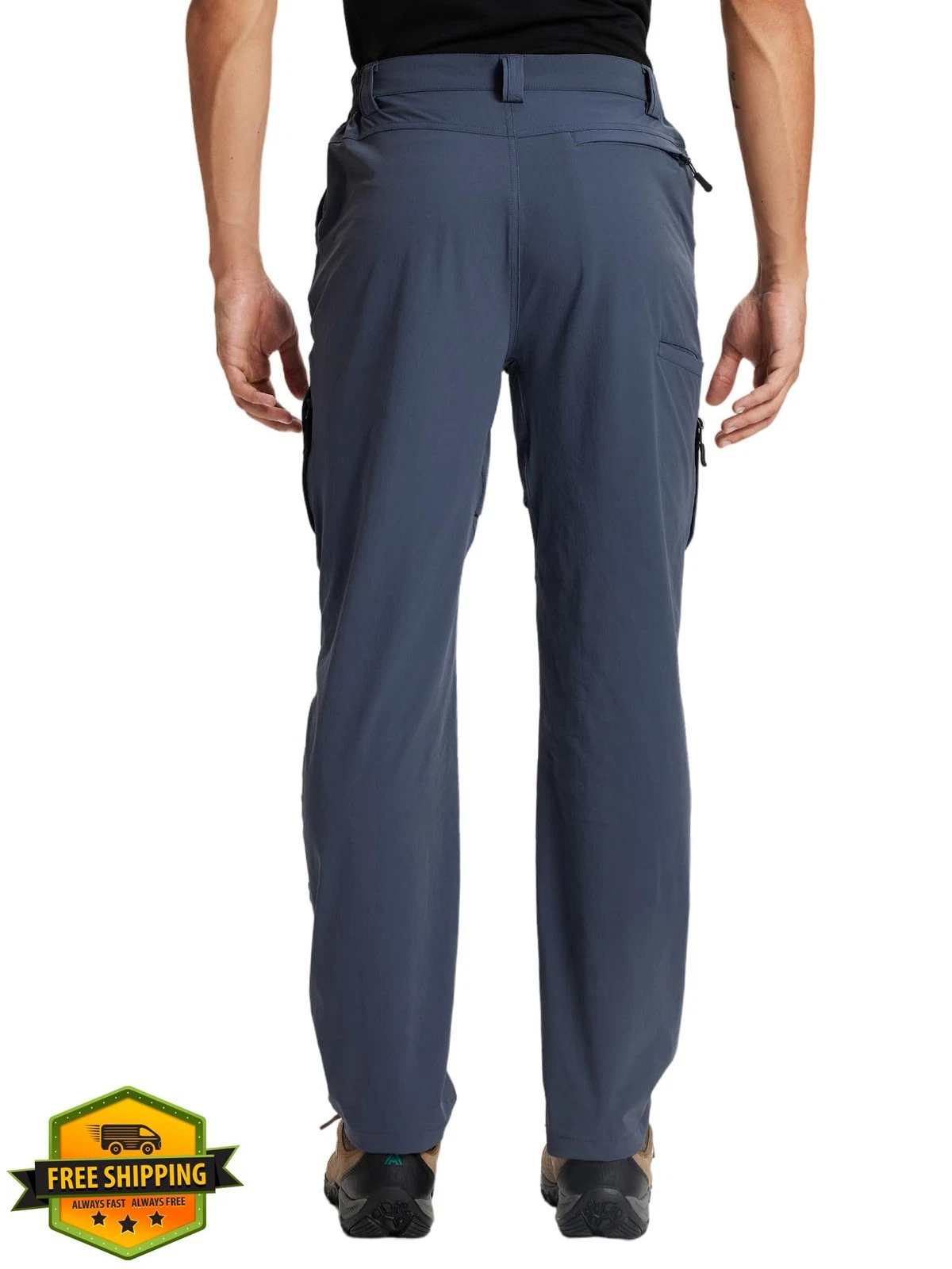 Mens Hiking Cargo Pants Water Resistant Breathable Quick Dry 6 Pockets