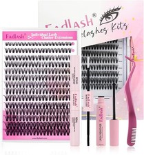 280PCS DIY Individual Cluster Lashes kit lash bond and seal glue remover tweezer