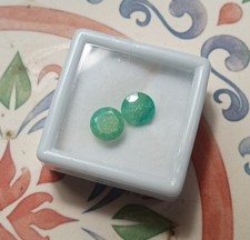 2 PCs Lot 7x5mm Colombian Green EMERALD Round Cut Loose For Jewelry Making