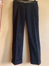 Dolce&Gabbana Women's Black 100% Cotton Embroidered Pants Size US S/M IT 42