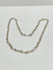 Sterling 925 Figaro 5mm Chain 5 Round, 1 Oval Diamond Cut Link 24  L