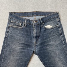 Levis 513 Jeans Mens 32x30 Blue Denim Faded Cotton Straight Leg Stretch Adult