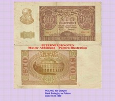 POLEN  POLAND  100 ZLOTYCH  1940  ( VF )  P 97  6400###