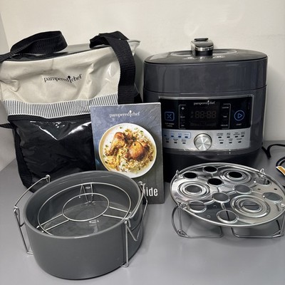 Pampered Chef Electric Quick Cooker Pressure Cooker #100011 with Accessories