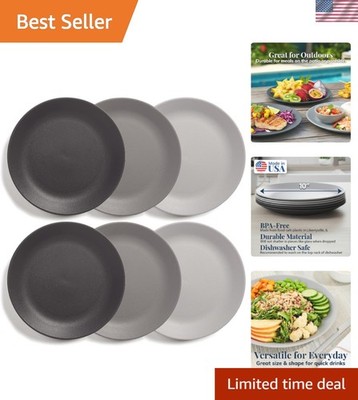 Ultra-Durable 10-Inch Dinner Plates Set of 6 | Perfect for Indoor & Outdoor Use