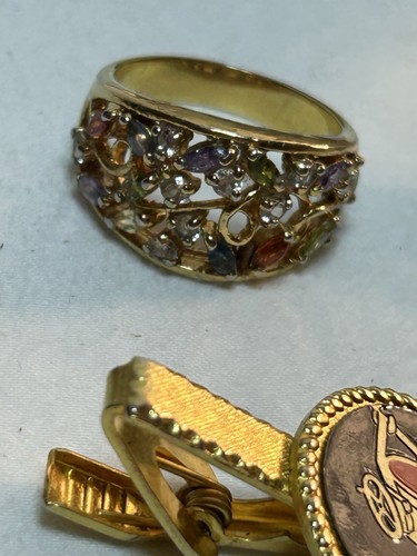 Vintage goldfarbenes Modeschmuck Konvolut: goldfarbene mystische Eule & Pfau - Bild 6 von 24