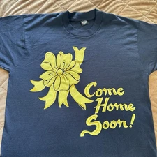 Vintage Single Stitch Shirt Desert Storm Yellow Ribbon  Black Screen Stars XL