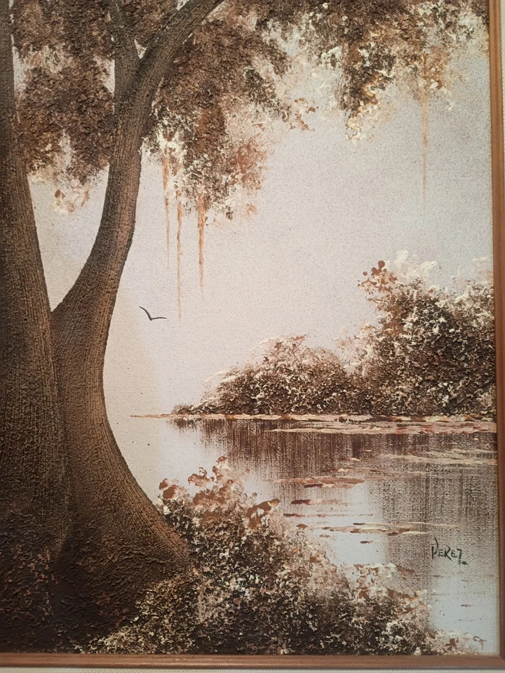 Pintura al óleo 3D original vintage de paisaje de Pérez Foto 2 de 4