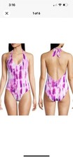 PilyQ Avery Halter One-Piece Swimsuit Large NWT 144 A34 
