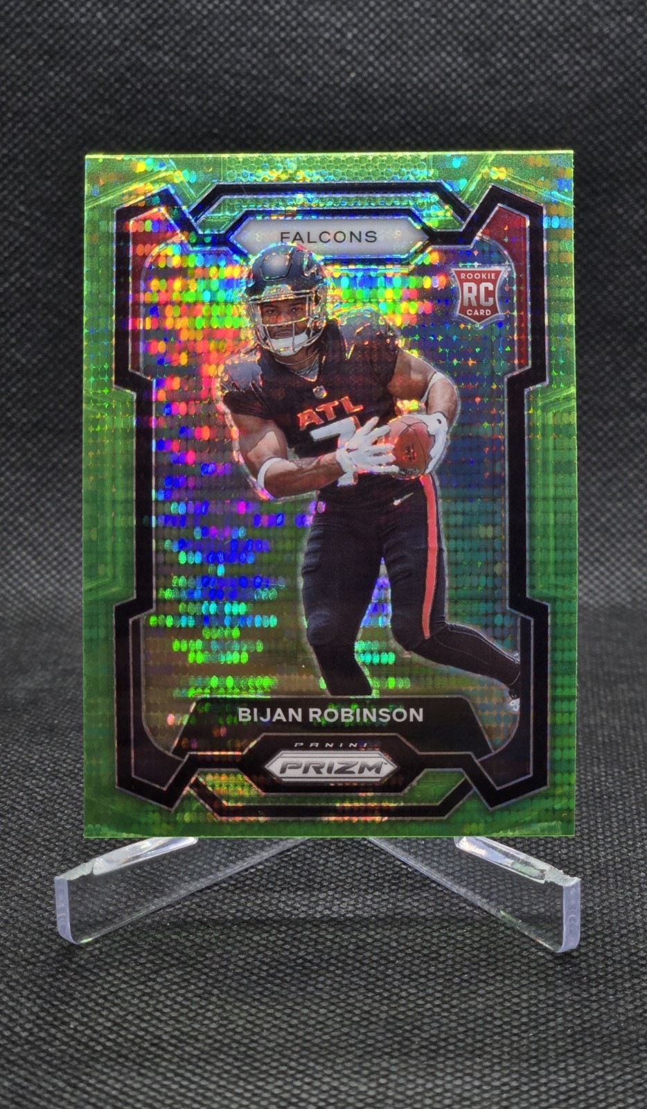 Bijan Robinson 2023 Prizm Green Pulsar (RC) #305 - Atlanta Falcons