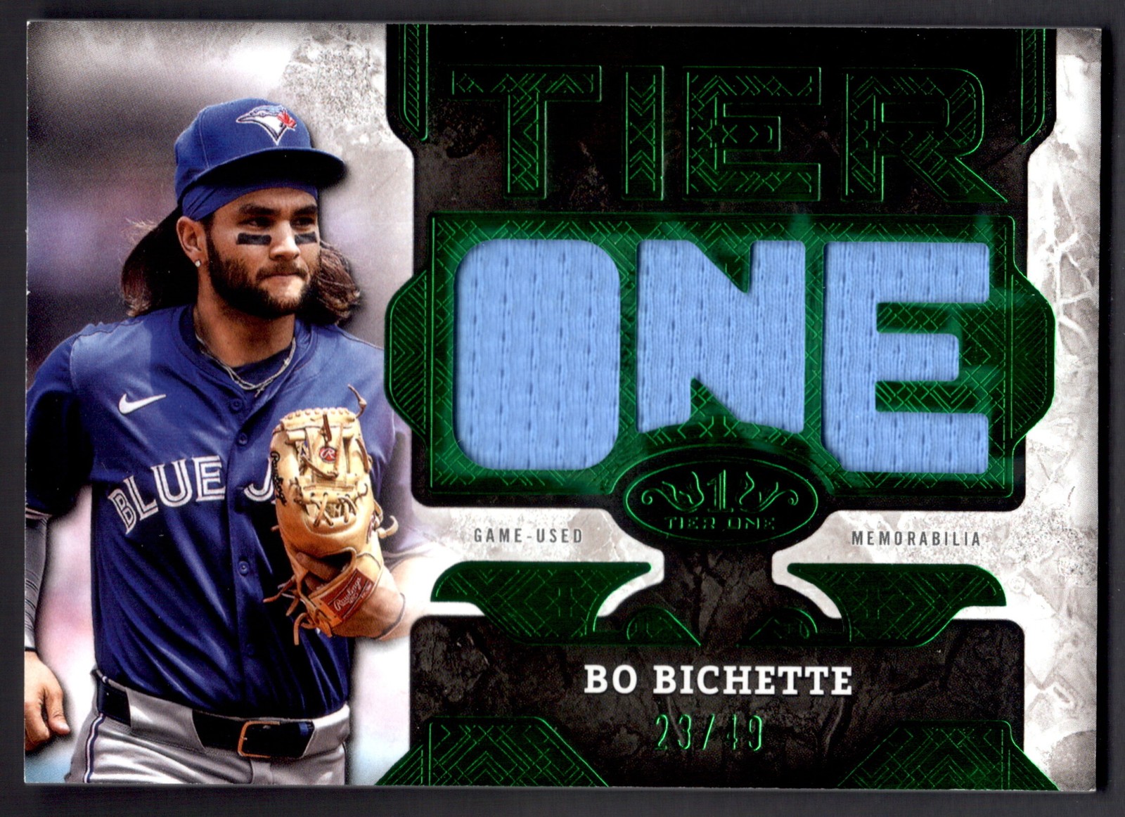 2024 Topps Tier One #T1RD-BB Bo Bichette Tier One Relics Die Cut Green Foil #/49