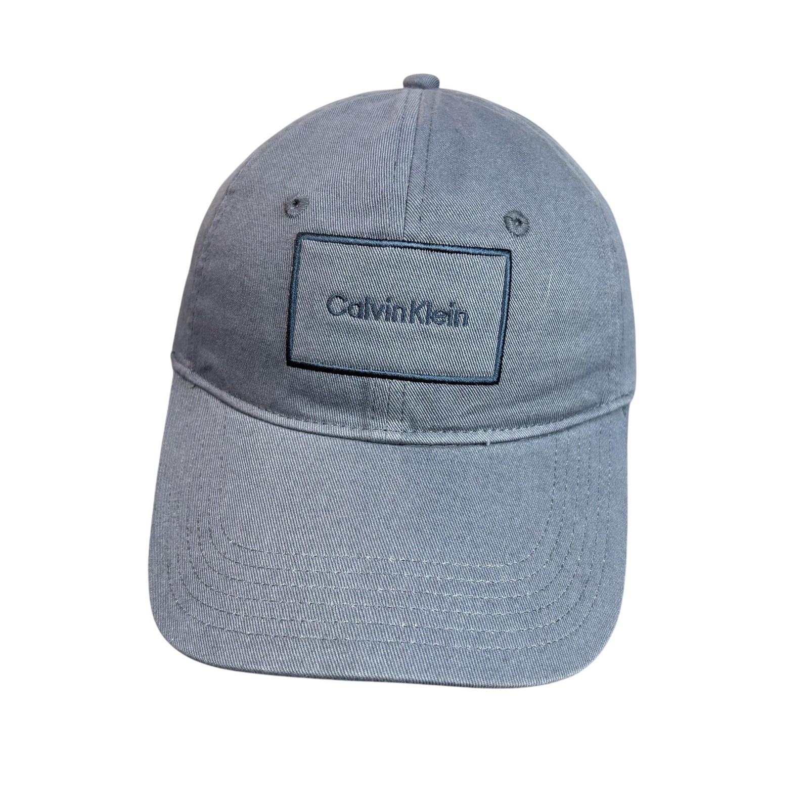Calvin Klein Hat Cap Strap Back Gray Embroidered Logo Twill Dad Hat Mens