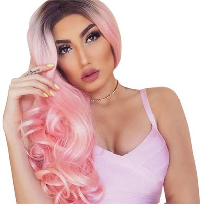 Colorful Long Curly Wig Synthetic Wig Lolita Style for Women Fashion Cosplay