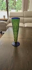 GORGEOUS BLENKO GLASS HANK ADAMS DESIGN 15" TEXTURED GREEN and BLUE VASE