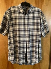 Grizzly Mountain Mens Button Shirt - Black Plaid - Short Sleeves  -  XXL - EC