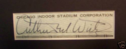 Chicago Stadium Arthur Wirtz signiert Ausstellungsstück - Bild 2 von 2